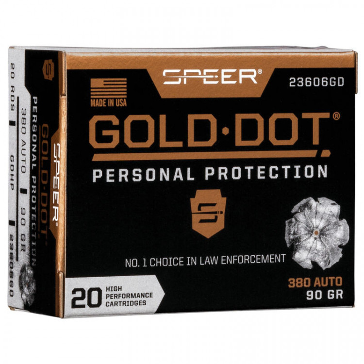 Náboje Speer Gold Dot 9mm Browning HP, 90grs