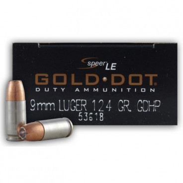 Náboje Speer Lawman 9mm Luger 124gr. Gold Dot HP č.1