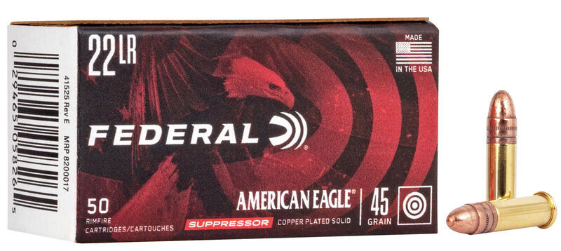 Náboje .22 LR Federal American Eagle Subsonic Suppressor