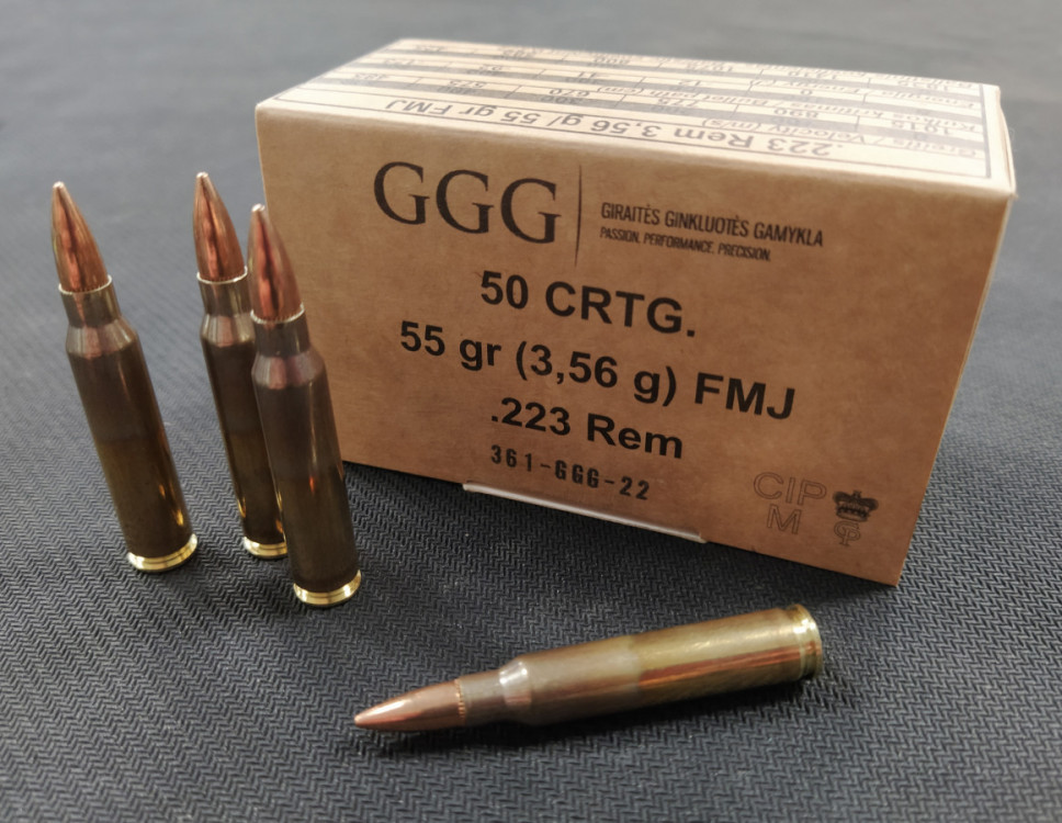 Náboje GGG .223 Rem FMJ 55 gr