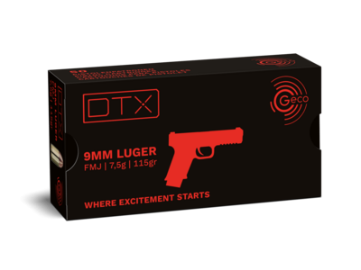 Náboje Geco DTX 9mm Luger FMJ - 115 gr