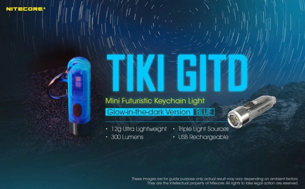 Miniaturní svítilna NITECORE TIKI GITD Blue -  300lm č.6