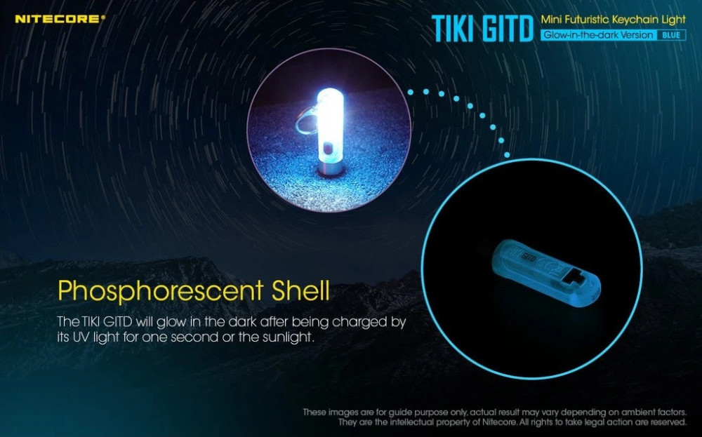 Miniaturní svítilna NITECORE TIKI GITD Blue -  300lm č.7