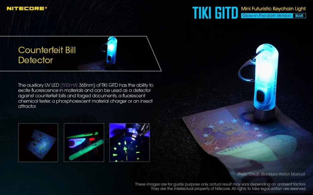 Miniaturní svítilna NITECORE TIKI GITD Blue -  300lm č.13