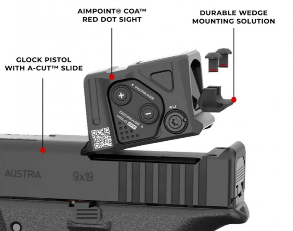 Pistole samonabíjecí Glock 19 Gen 5 A-CUT + Aimpoint COA č.7